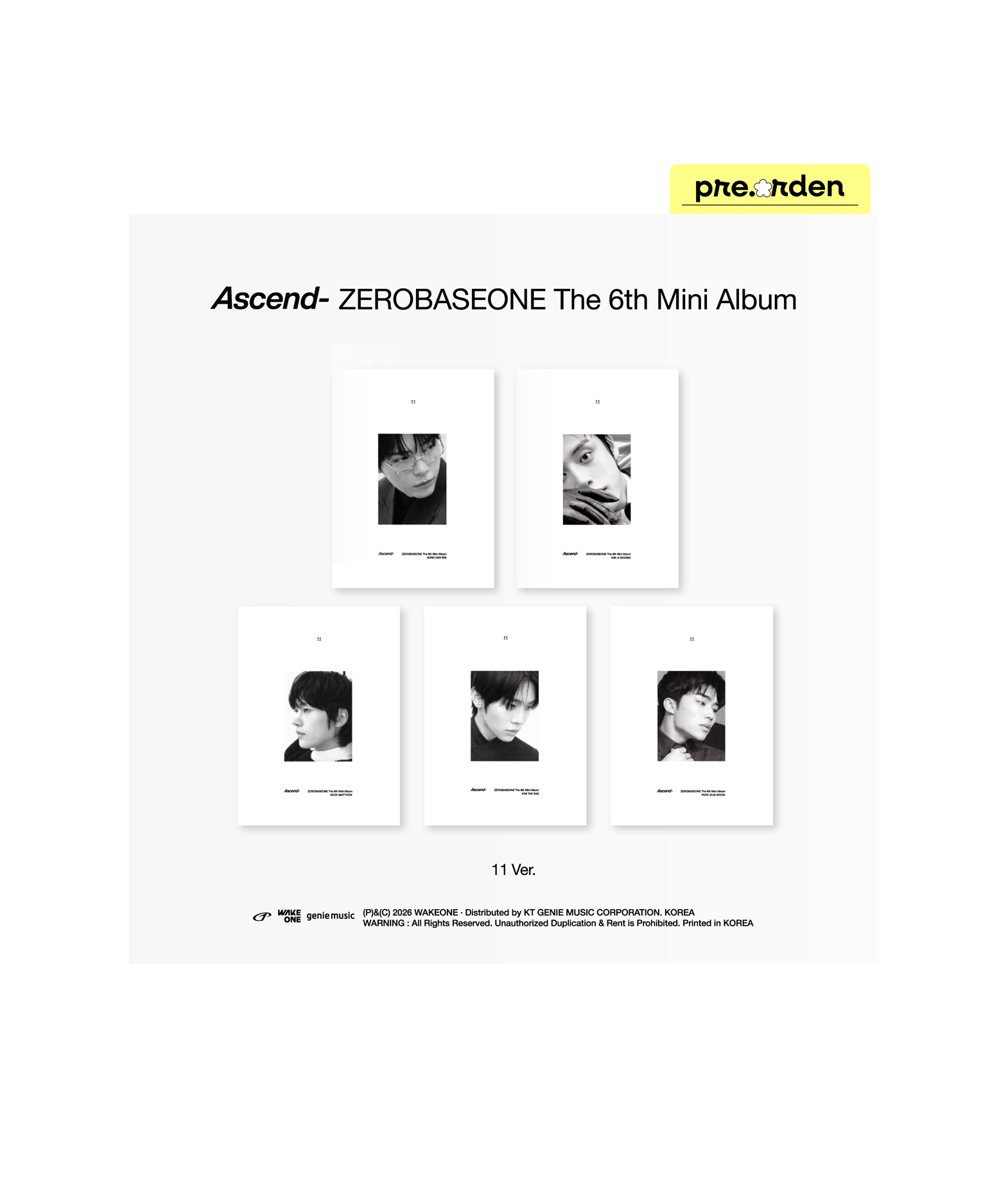 Zerobaseone The 6th Mini Album (Ascend-) 11 ver.