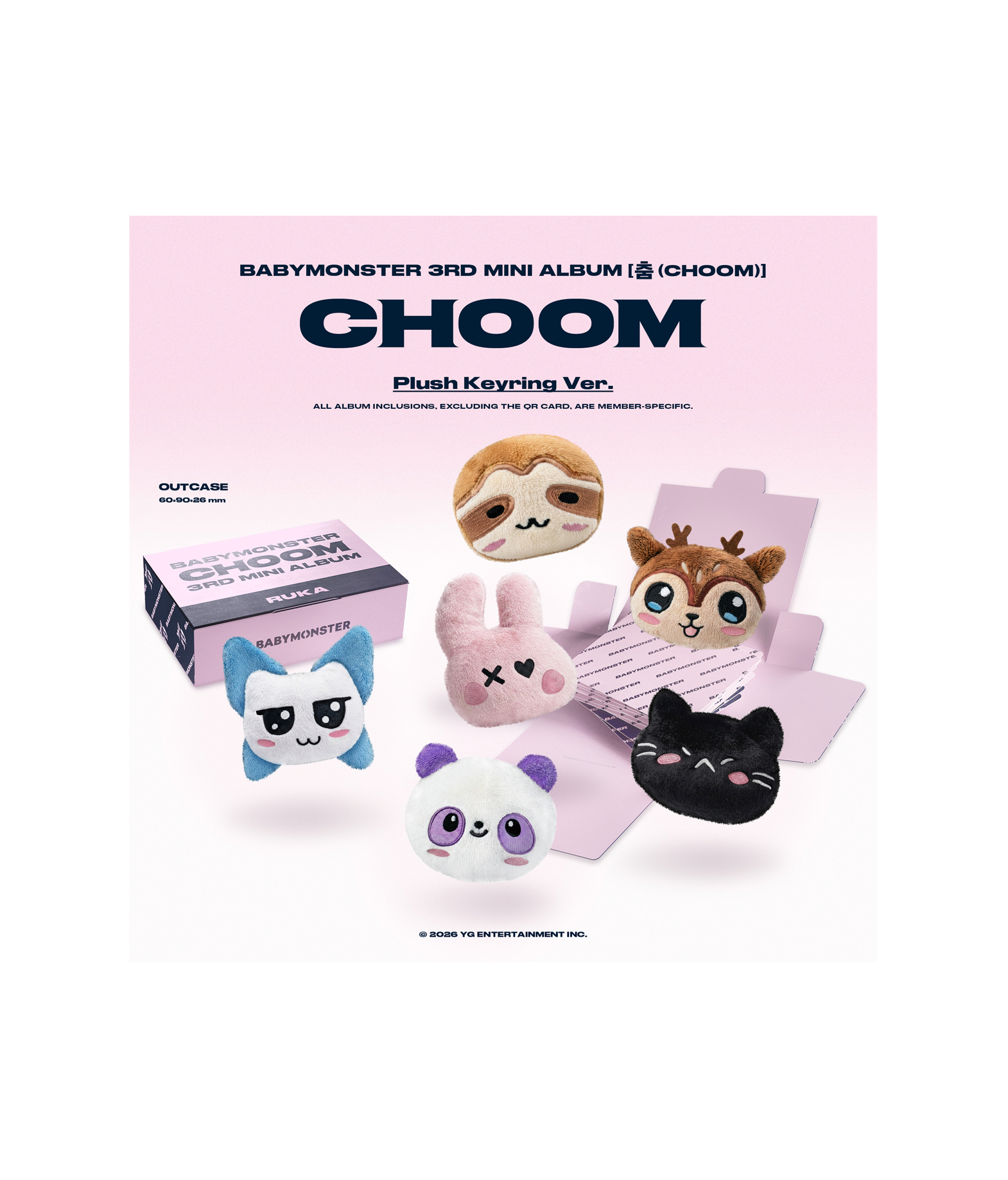 Babymonster 3rd Mini Album Choom (Plush Keyring ver.)