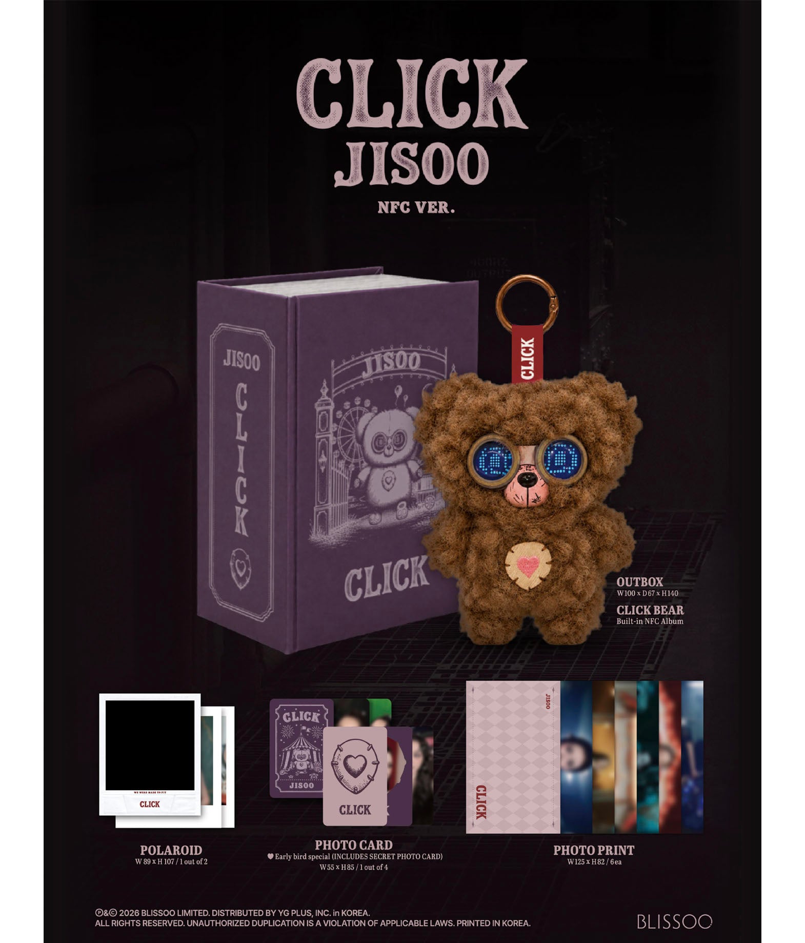 Jisoo Single Album [CLICK] Baby Bear NFC