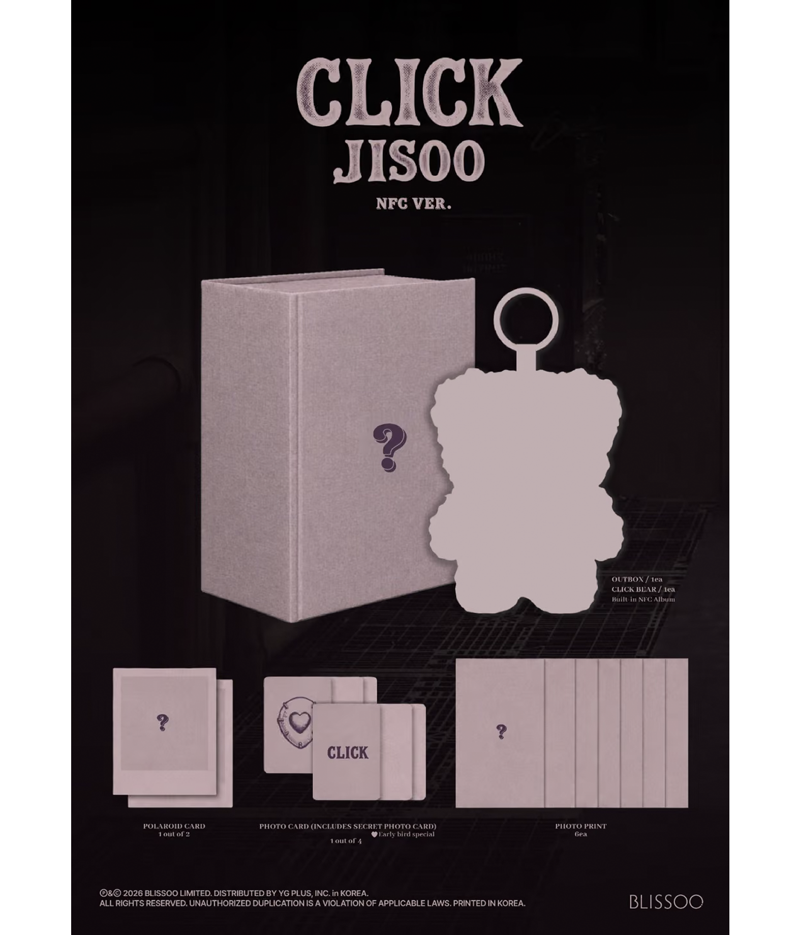 Jisoo Single Album [CLICK] Baby Bear NFC