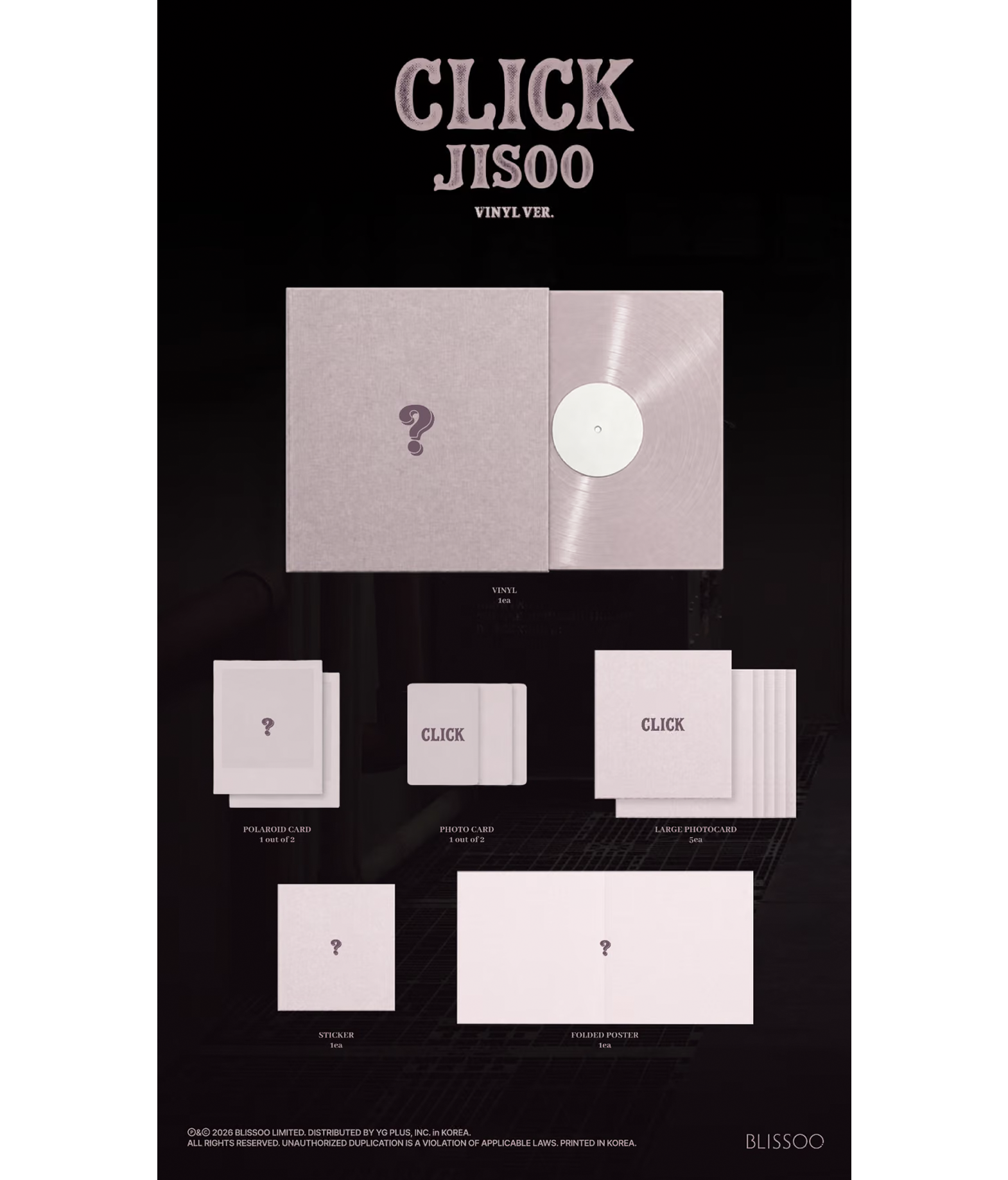 Jisoo Single Album [CLICK] Vinyl