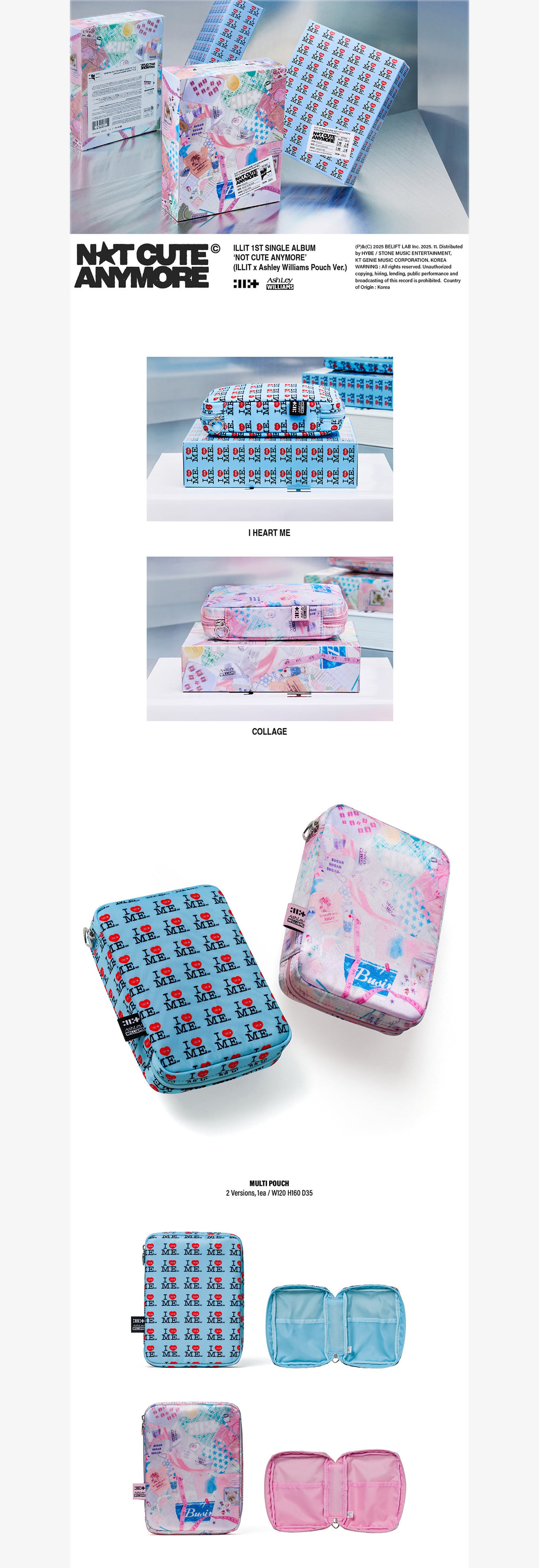 ILLIT - NOT CUTE ANYMORE (ILLIT x Ashley Williams Pouch Ver.) (I HEART ME)