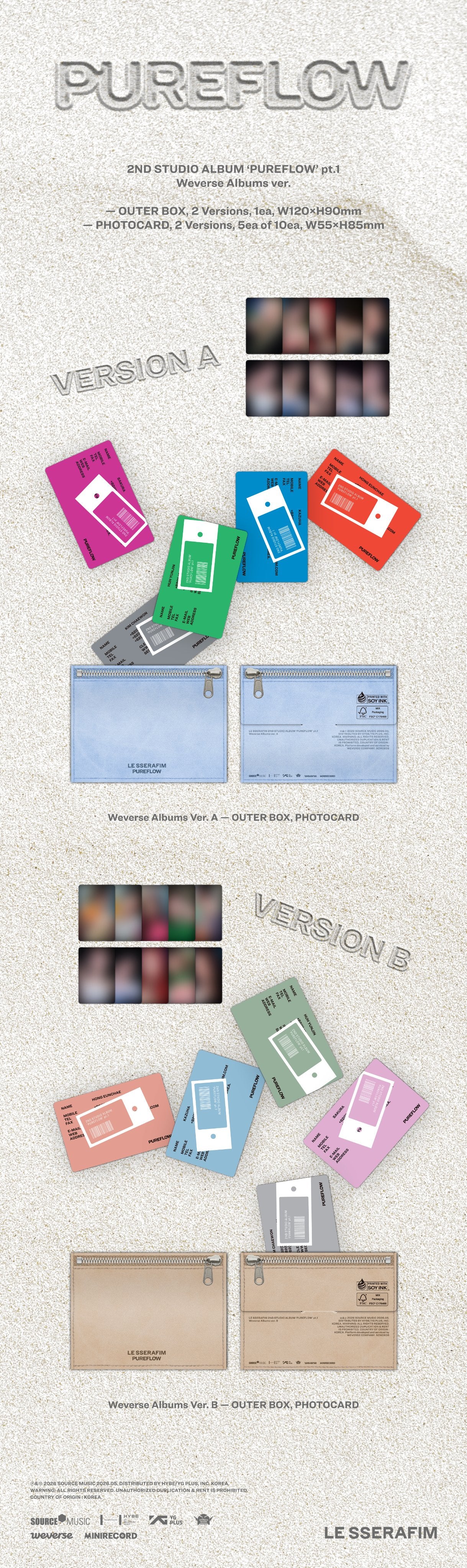 LE SSERAFIM - 2nd Studio Album ‘PUREFLOW’ pt.1 (Weverse albums ver.)