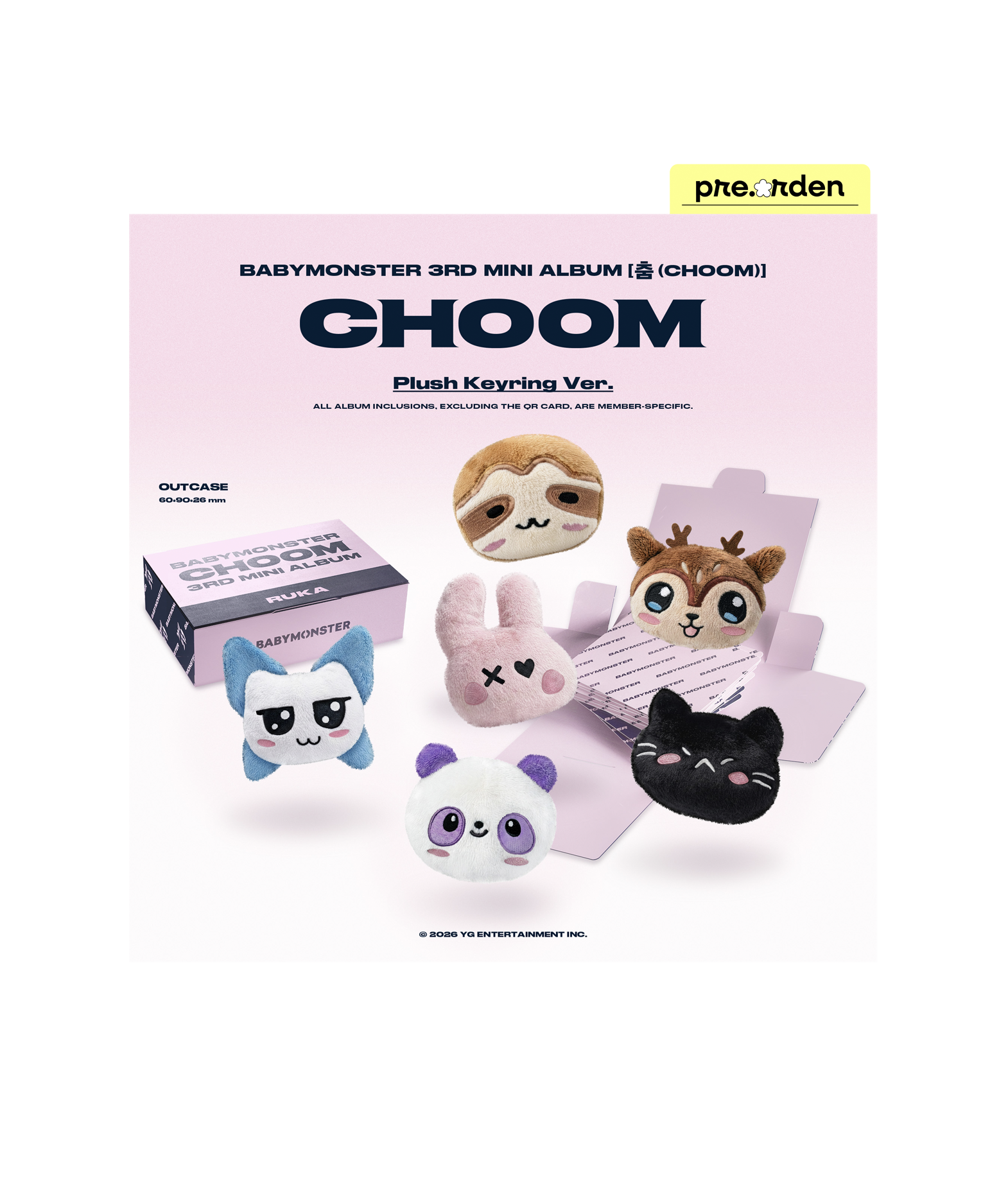 Babymonster 3rd Mini Album Choom (Plush Keyring ver.)